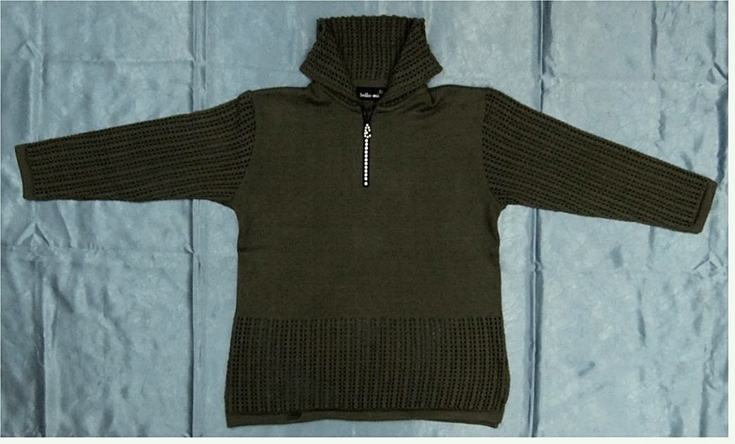 Rollkragen-Pullover von bella-mi , olivgrün - Größe L