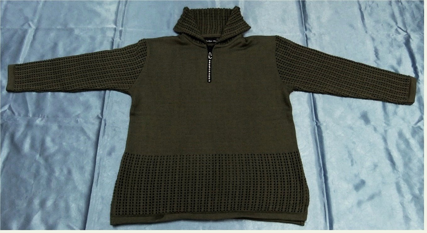 Rollkragen-Pullover von bella-mi , olivgrün - Größe L
