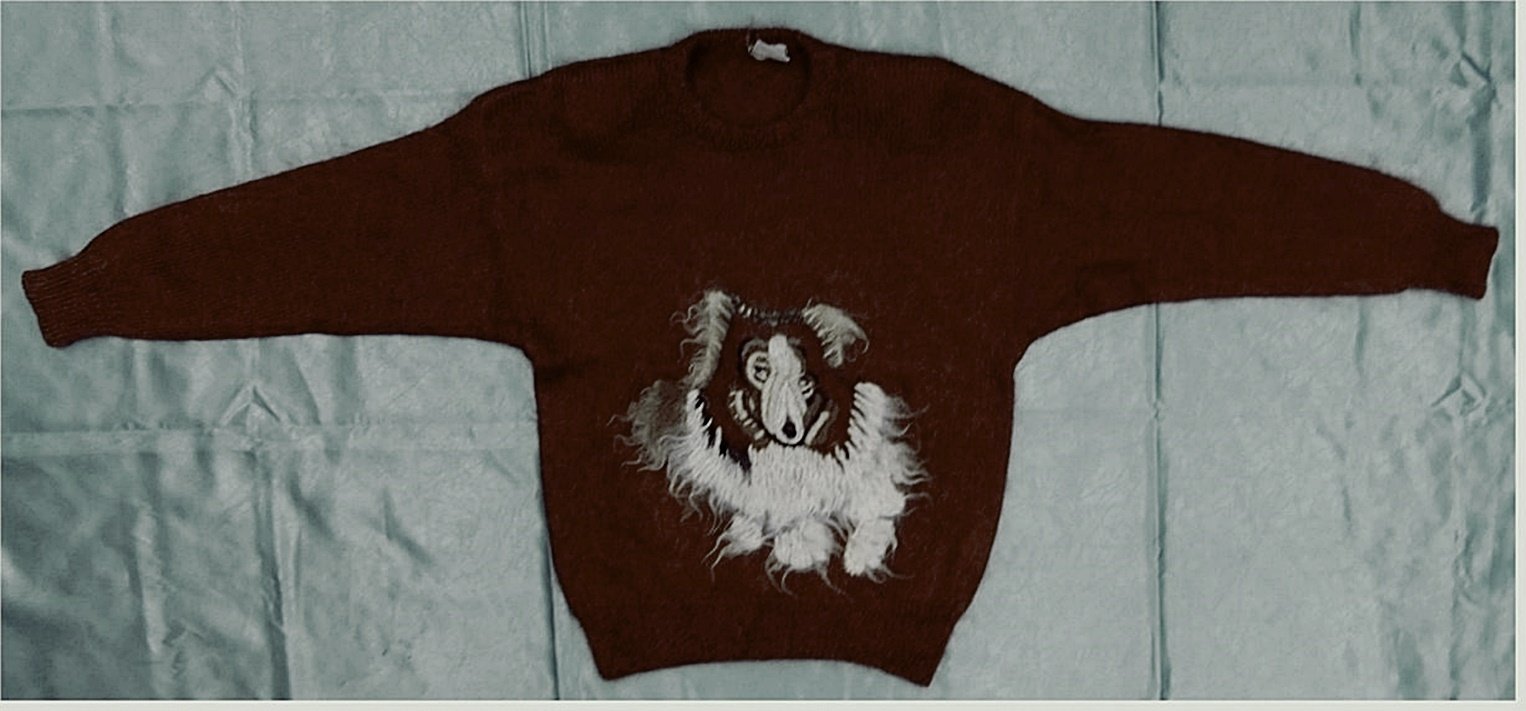 Pullover mit gesticktem Hundemotiv - 80 % Mohair - Von signe incognito - Größe 44/46