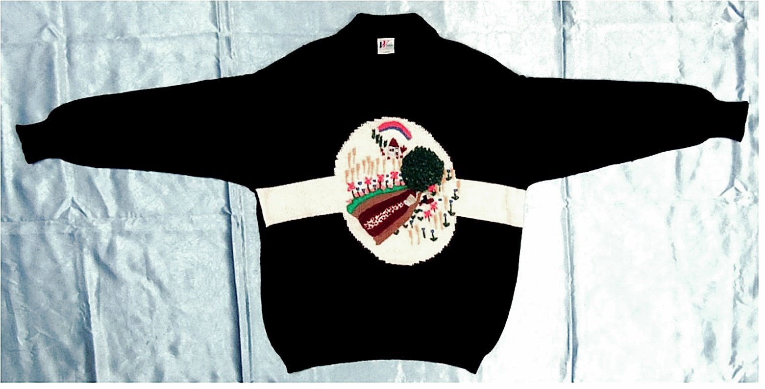 Pullover von Vision ( C&A) - schwarz mit Motiv - Größe 44/46 