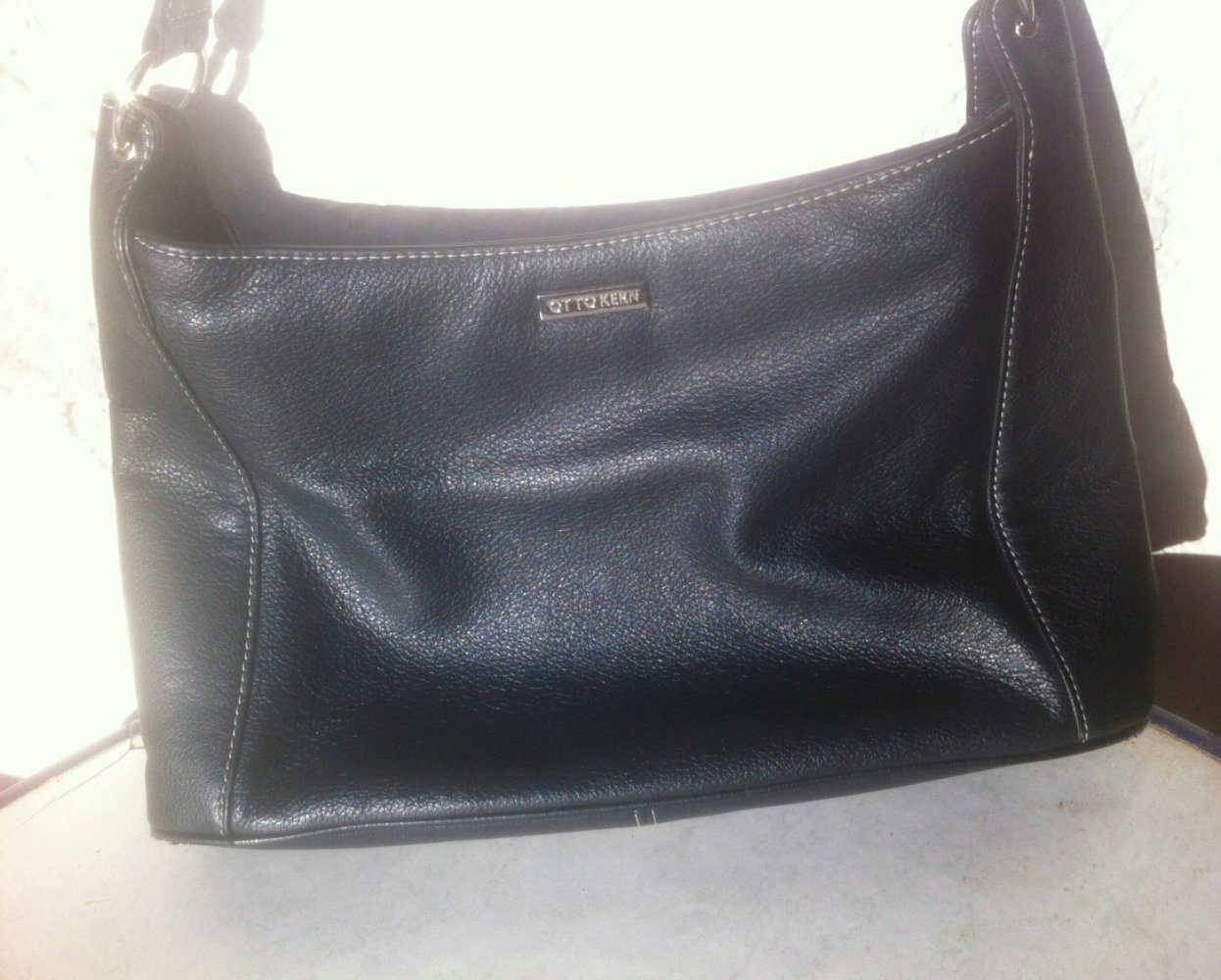  Otto Kern, schöne Schultertasche echt Leder, gepflegt!