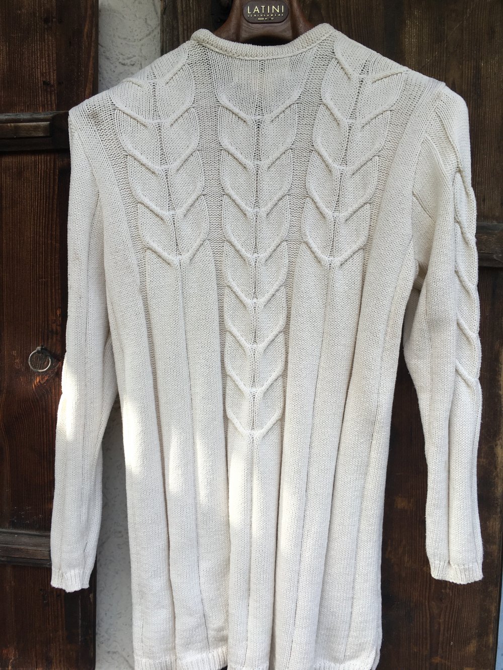 BW- Longpulli, Zopfpullover, Baumwolle, 42, weiß f.den Frühling