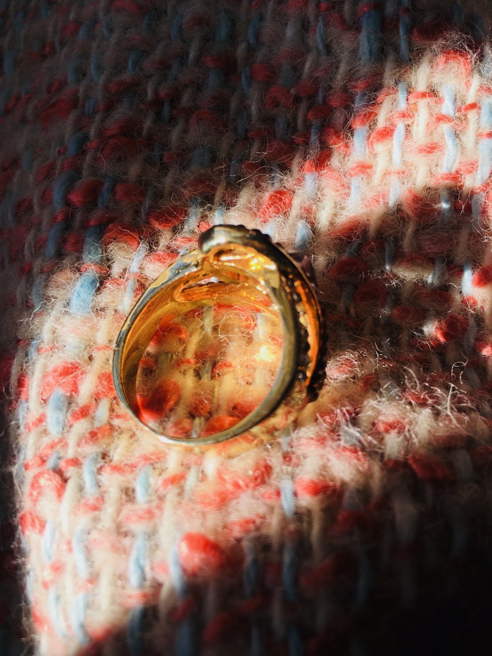 opulenter Ring, vergoldet, ca. 58