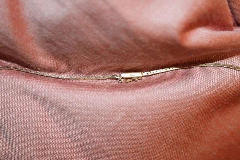 SilberCollier, 5 Rubine, 925er gestempelt