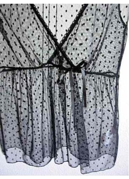 H&M Oberteil Netzbluse Bluse Netzoberteil Spitze schwarz Gothic Gr. S