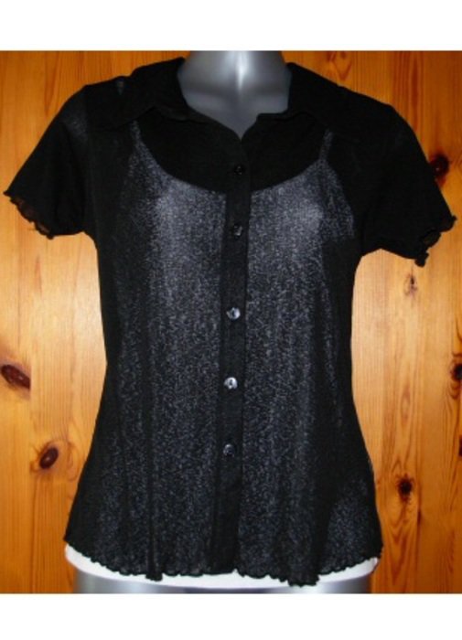 transparente Bluse schwarz Gothic Gr. S