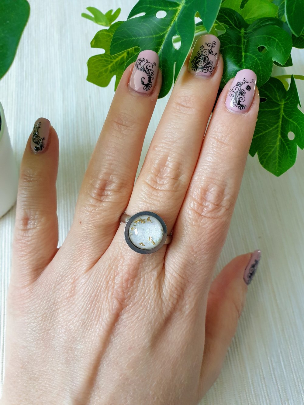 Ausgefallener silberner Ring Größenverstellbar 