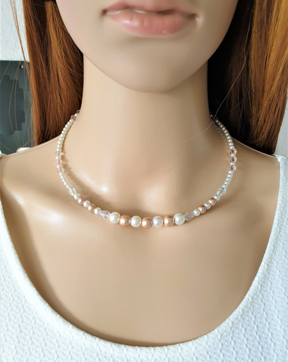 Wunderschönes Perlen-Collier Halskette 