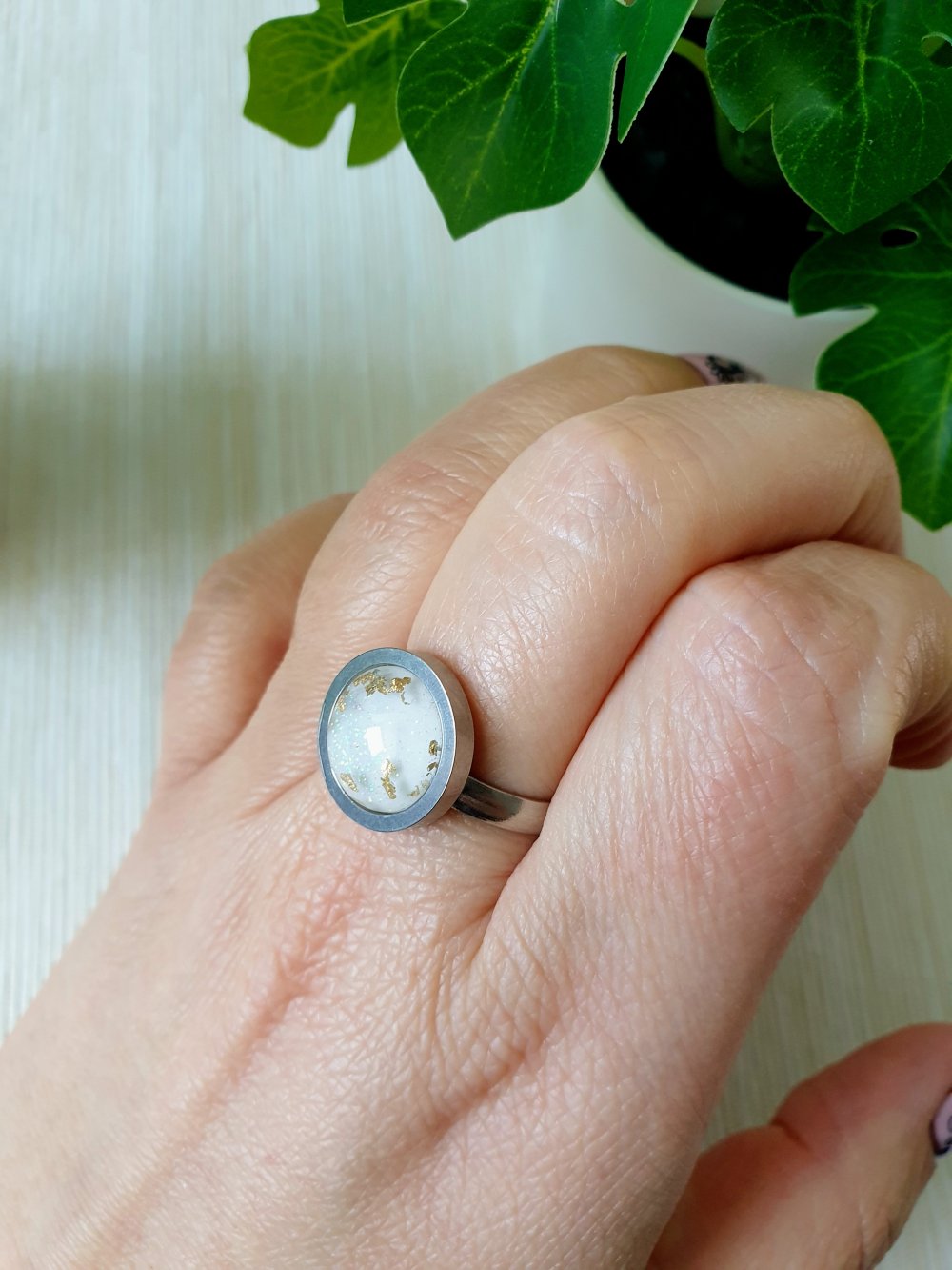 Ausgefallener silberner Ring Größenverstellbar 