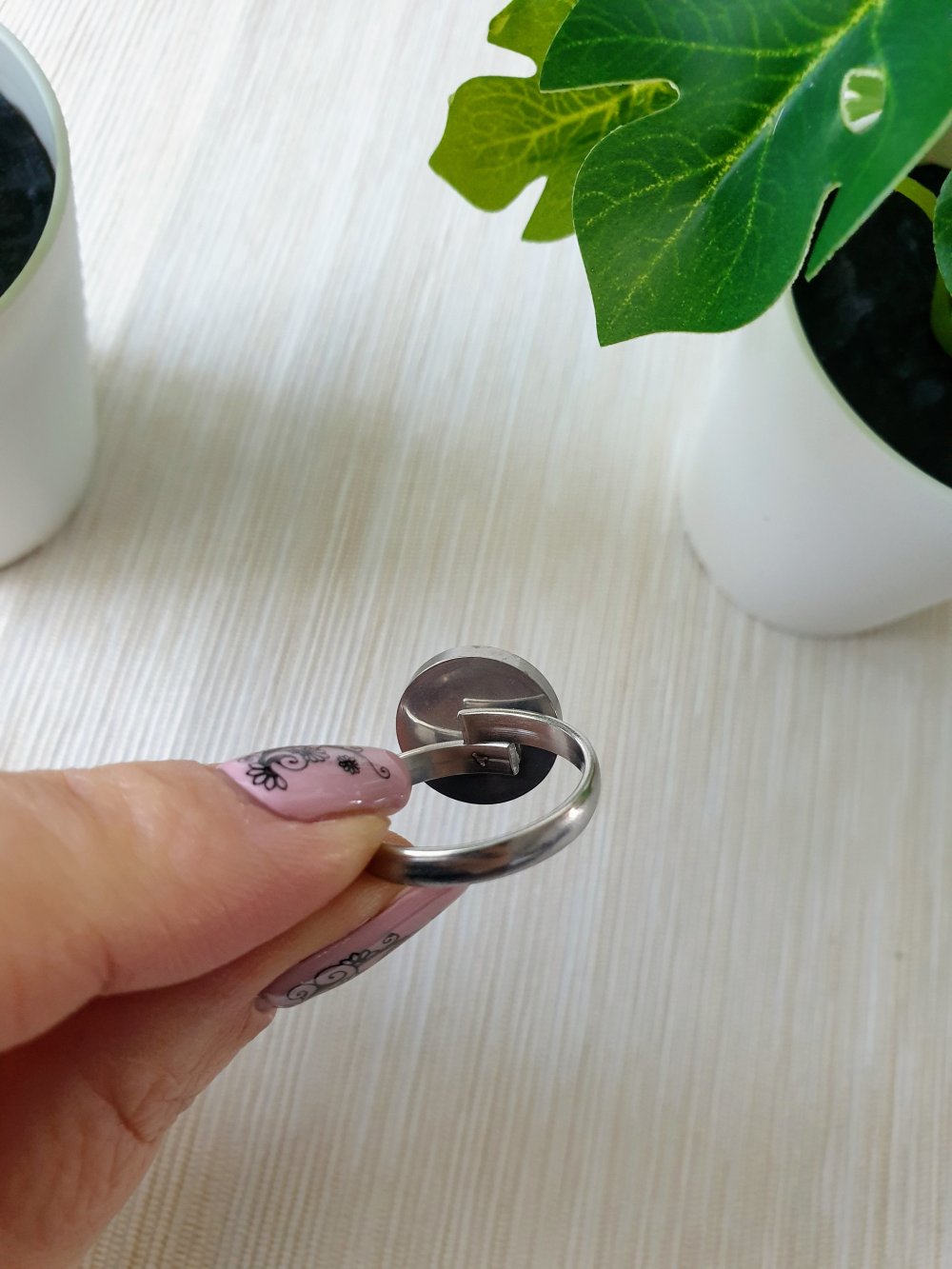 Ausgefallener silberner Ring Größenverstellbar 