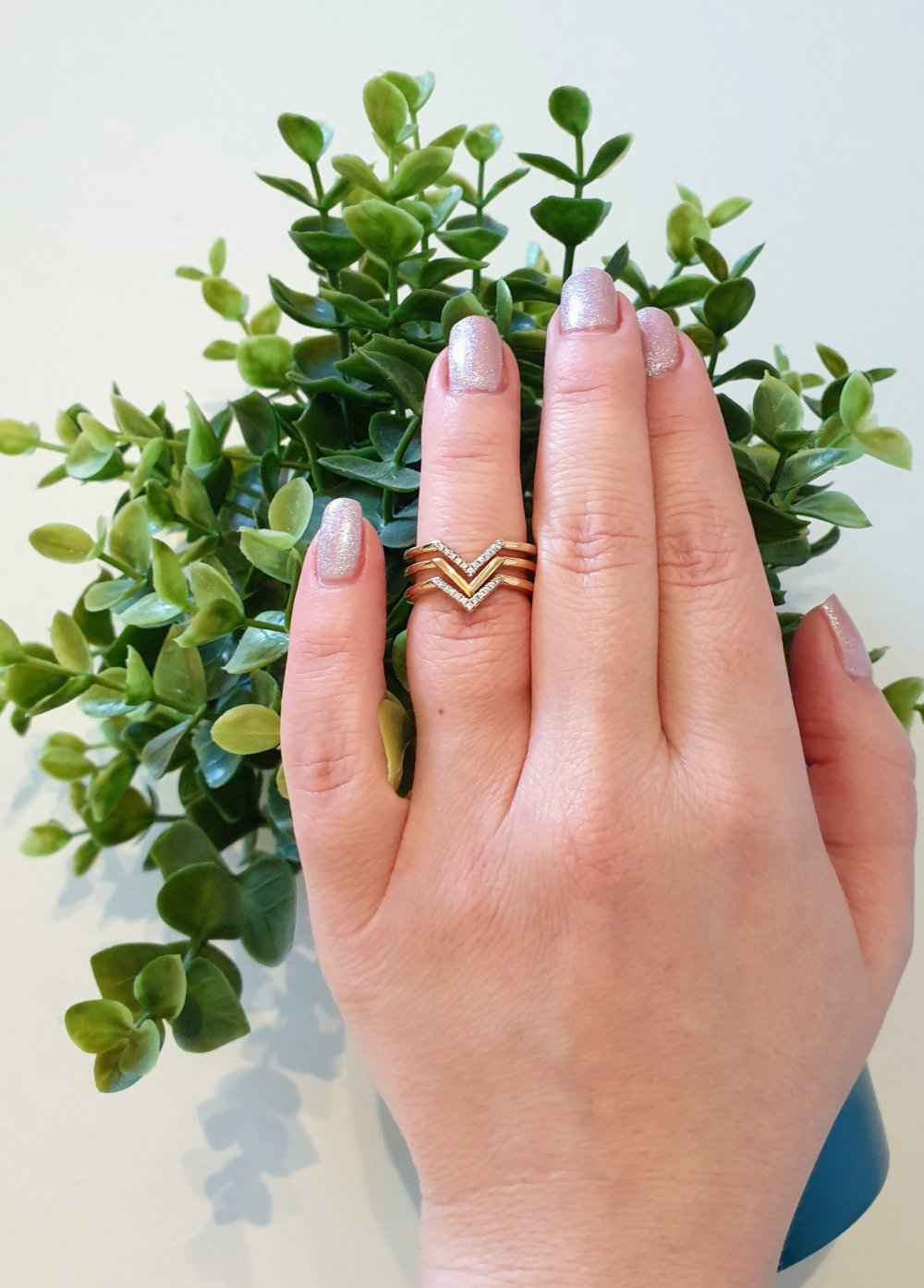 Goldener Ring mit Zirkonia von Esprit in Größe 7 