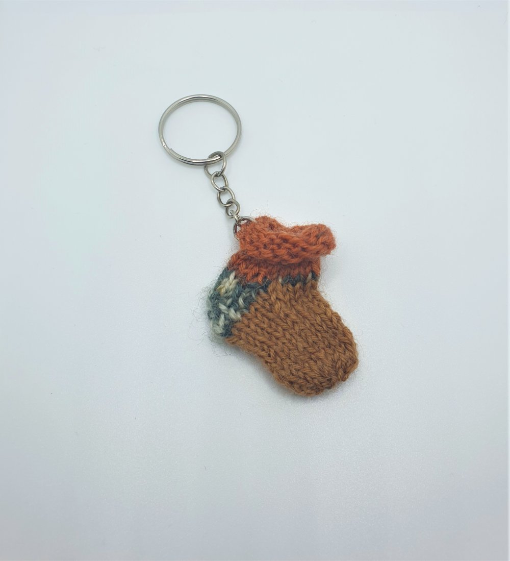 Gestricktes Söckchen für den Einkaufswagenchip