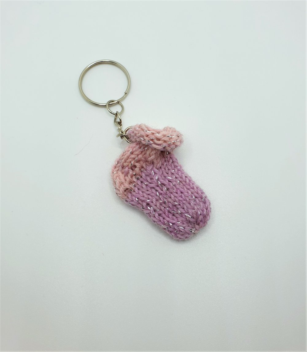 Gestricktes Söckchen für den Einkaufswagenchip Handgefertigt 