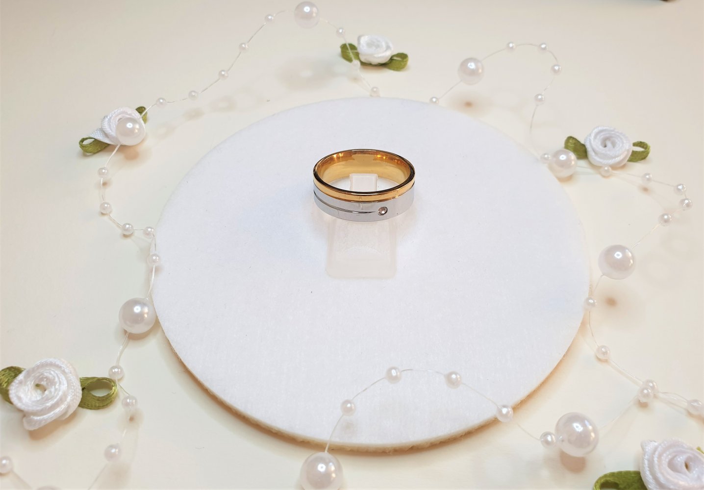 Toller Bicolor Ring in den Farben Gold und Silber mit funkelndem Zirkonia 