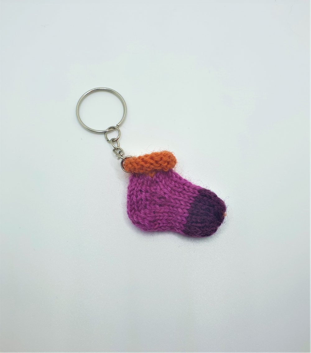 Gestricktes Söckchen für den Einkaufswagenchip 
