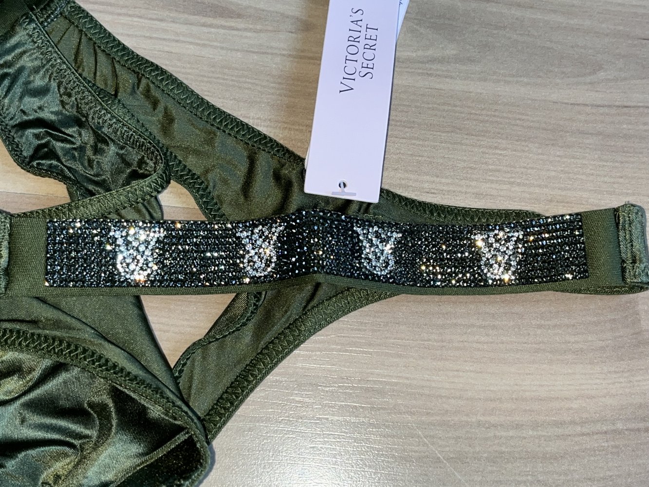 Victoria’s Secret Thong Neu mit Etikett L String Very Sexy Strasssteine Monogramm NP29€