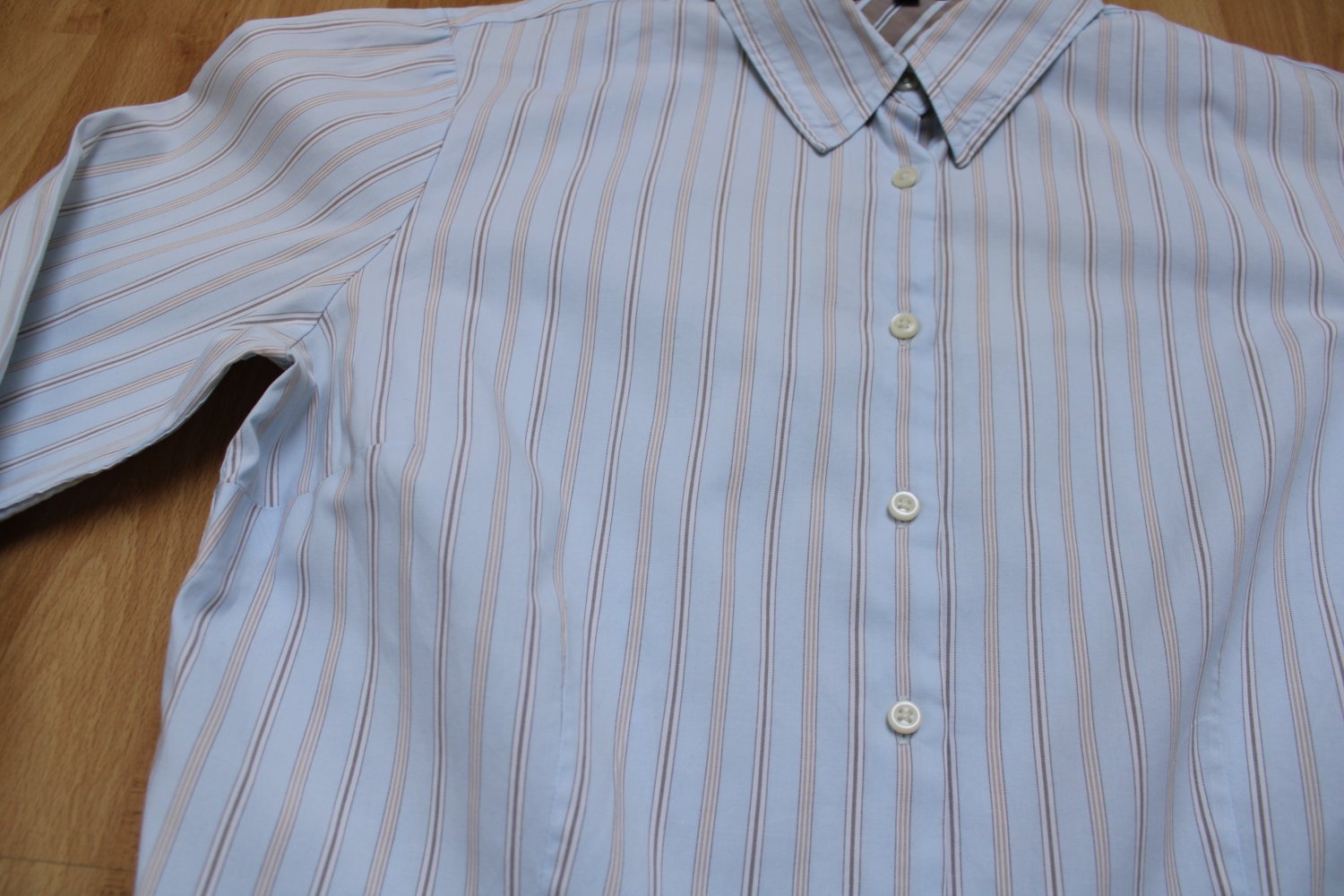 Tommy Hilfiger Damen Bluse Hemd Gr. 10 / 40 hellblau gestreift klassisch 