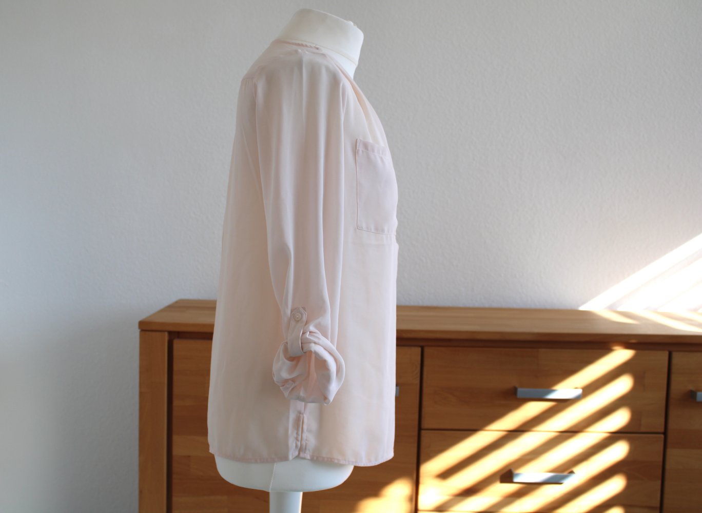 H&M hellrosa Chiffon Bluse schlicht & locker leicht Gr 34 XS oder 36 S