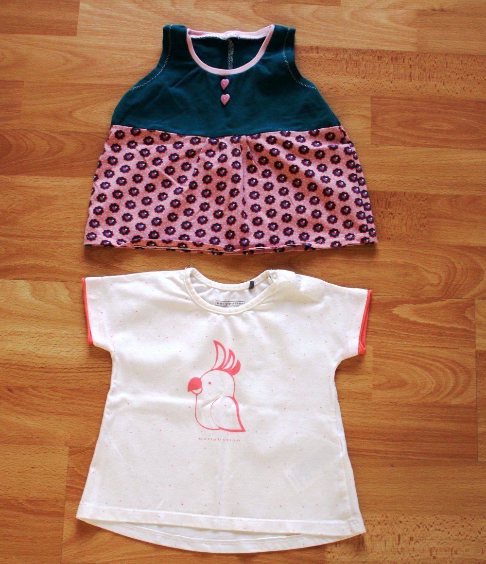Neues Mädchen Set Gr. 68 Bellybutton Tshirt Gr. 68 weiß neu + süßes Kleid
