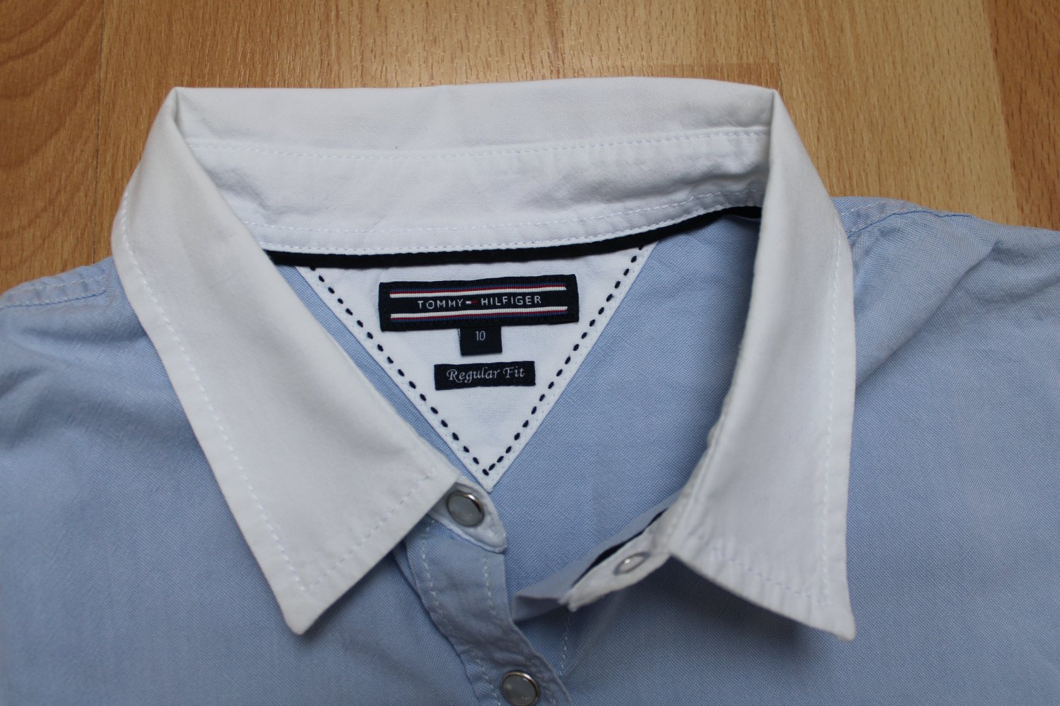 Tommy Hilfiger Damen Bluse Gr. 10 / 40 hellblau klassisch