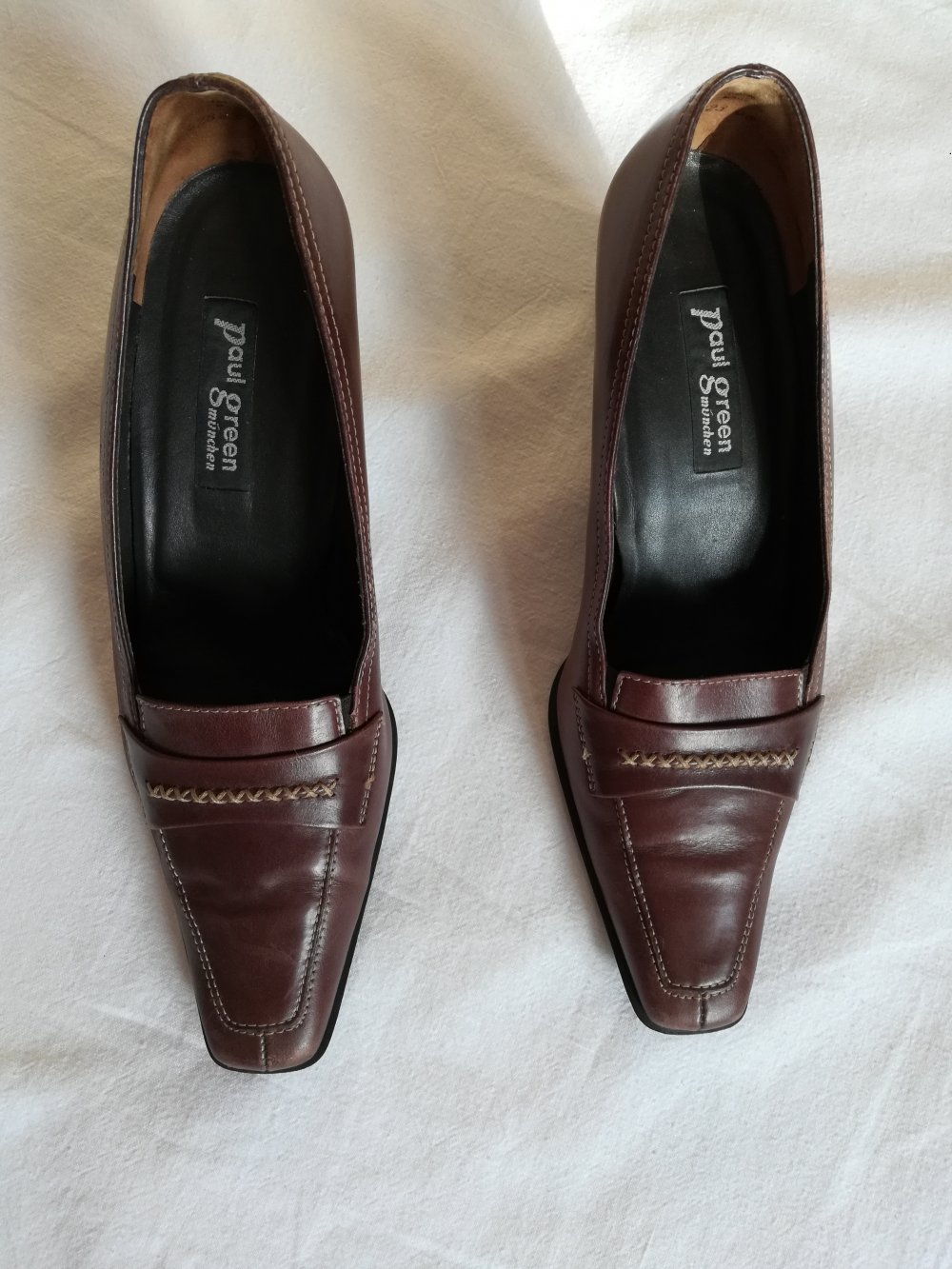 PAUL GREEN College Pumps Leder braun Gr. 37 Absatz 6cm klassisch chic