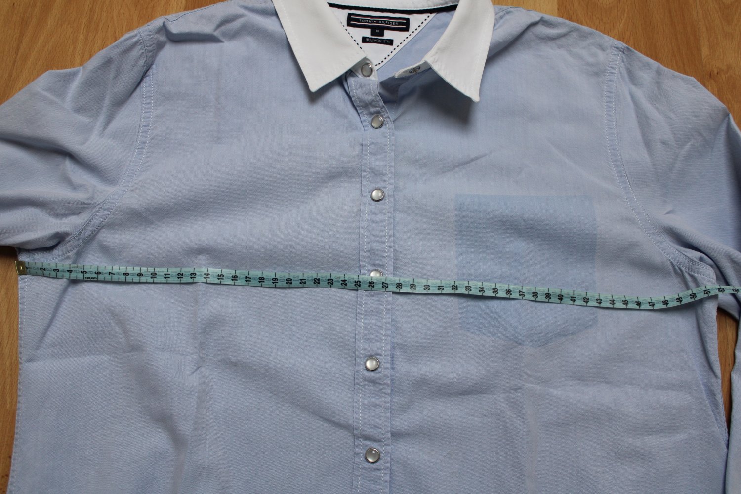Tommy Hilfiger Damen Bluse Gr. 10 / 40 hellblau klassisch