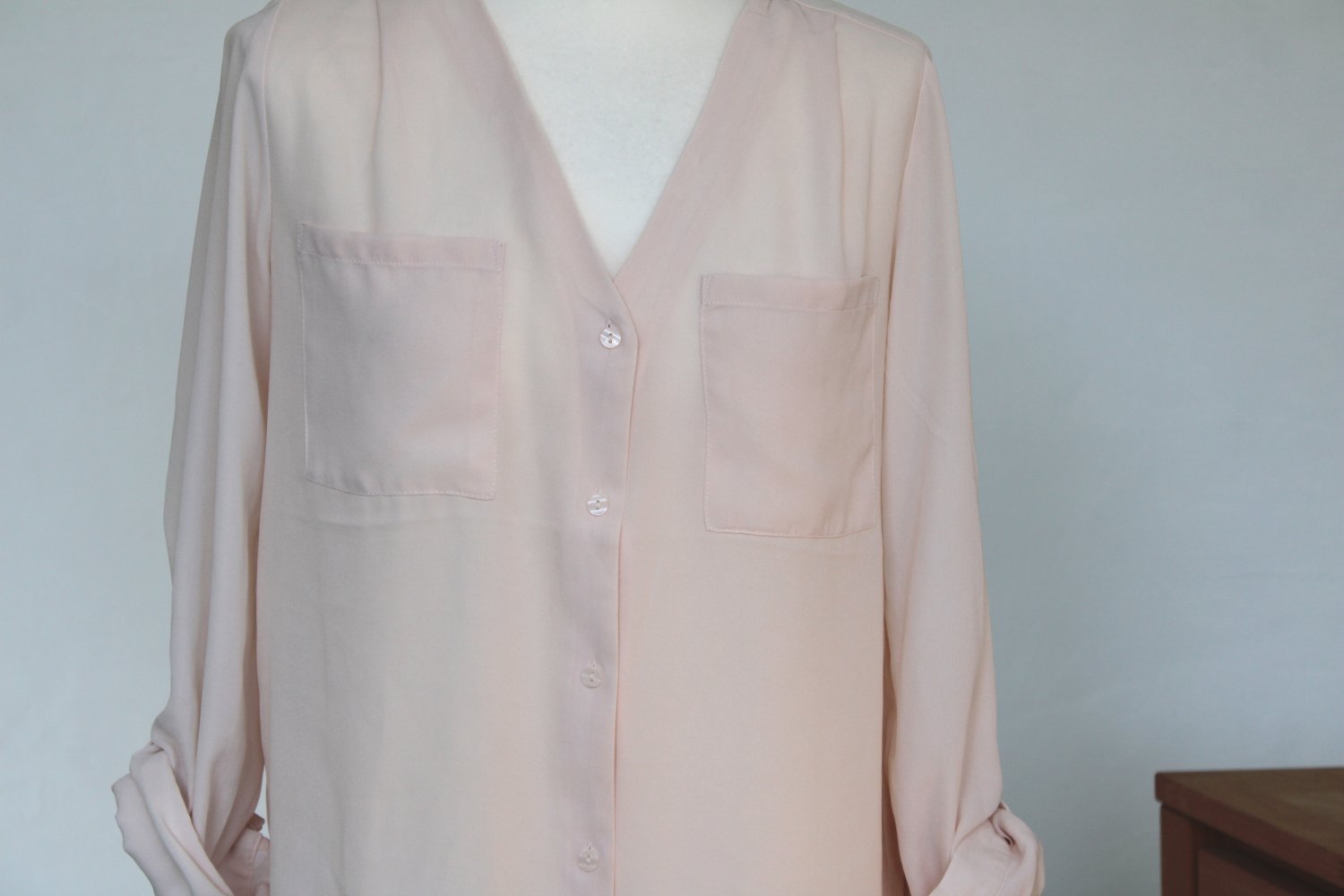 H&M hellrosa Chiffon Bluse schlicht & locker leicht Gr 34 XS oder 36 S