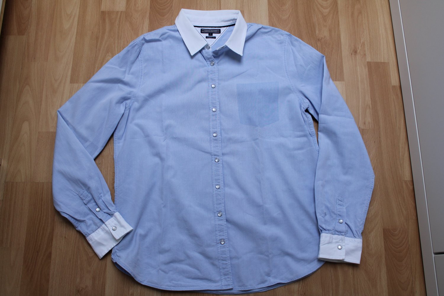 Tommy Hilfiger Damen Bluse Gr. 10 / 40 hellblau klassisch