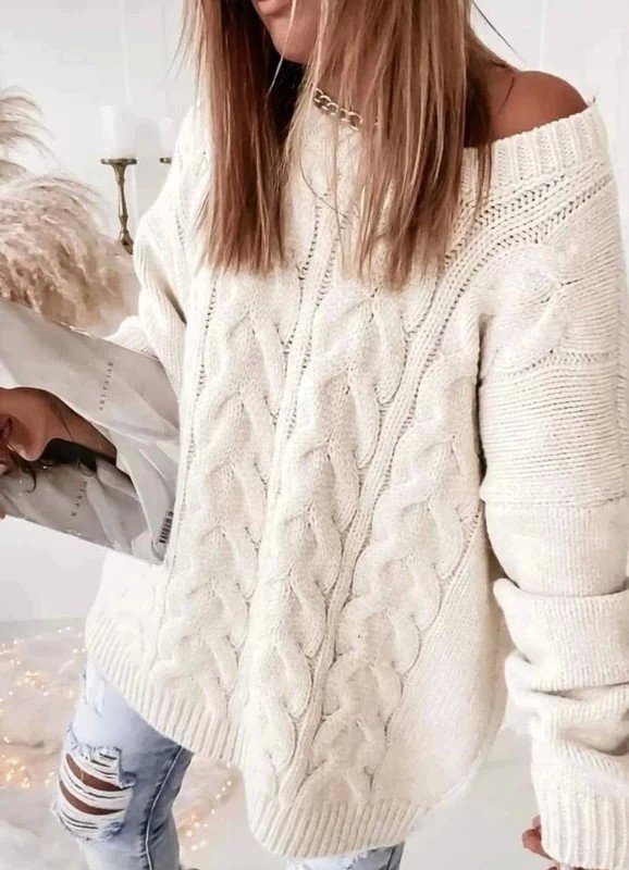 Cocomore schöner Strickpullover in beige M L