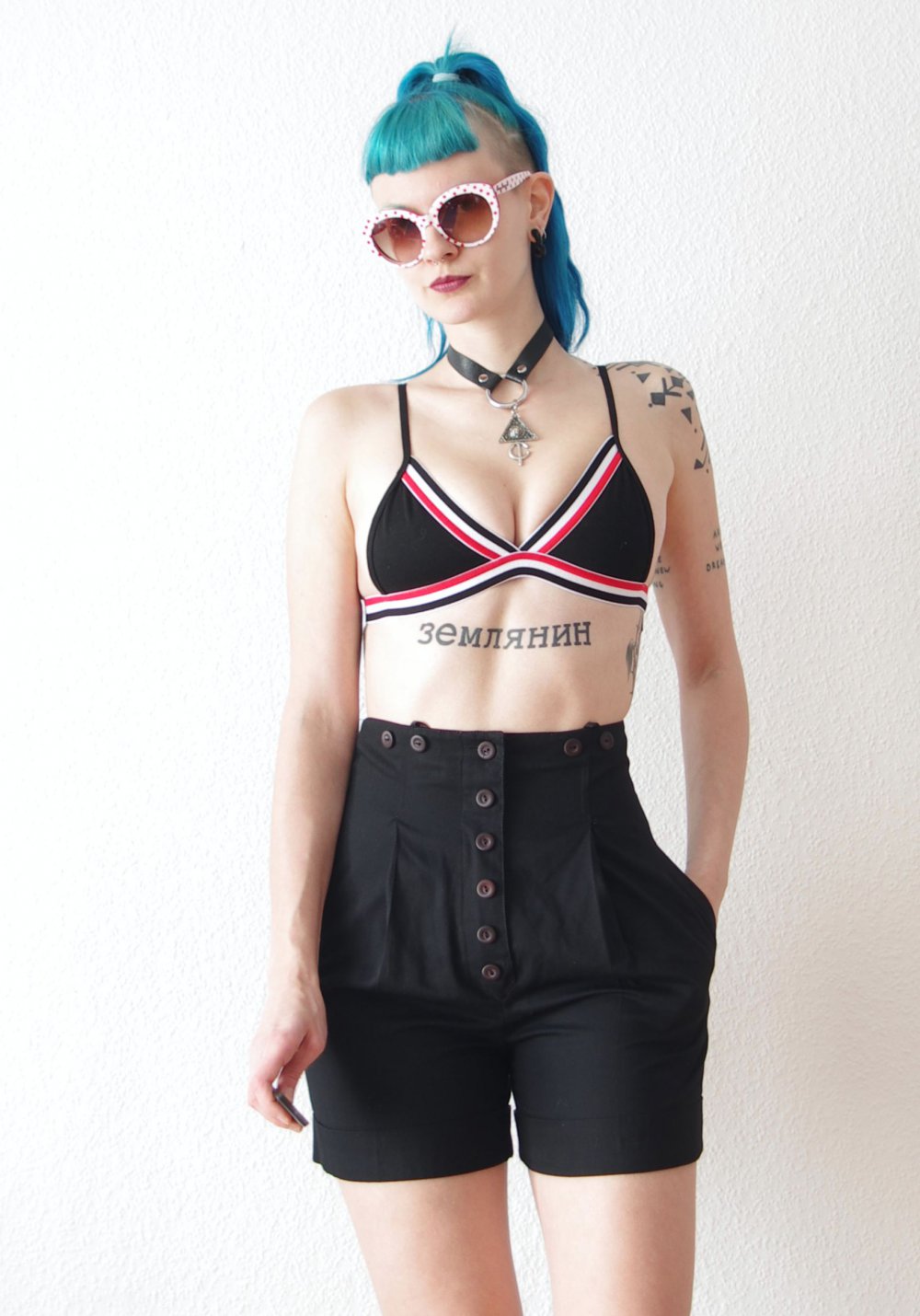 Boohoo Track Bralet Crop Top Gr. S 34 36 Rave Streifen Technobarbie Festival y2k