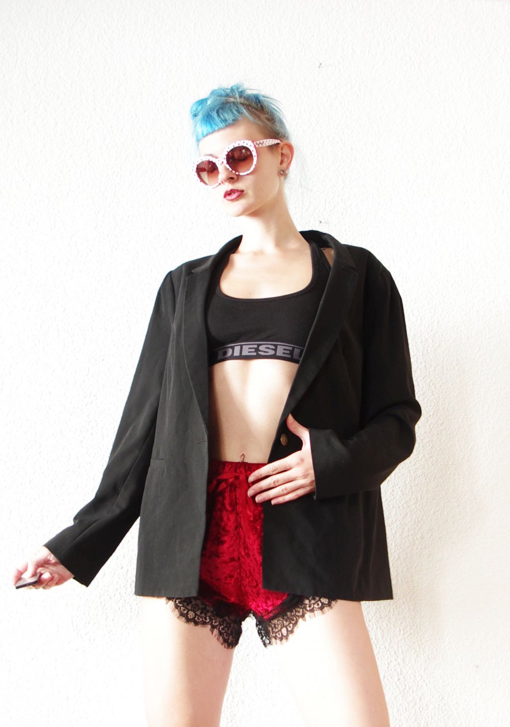Lässiger oversized Blazer Gr. M-XL Business Jacke Stoff schwarz edel