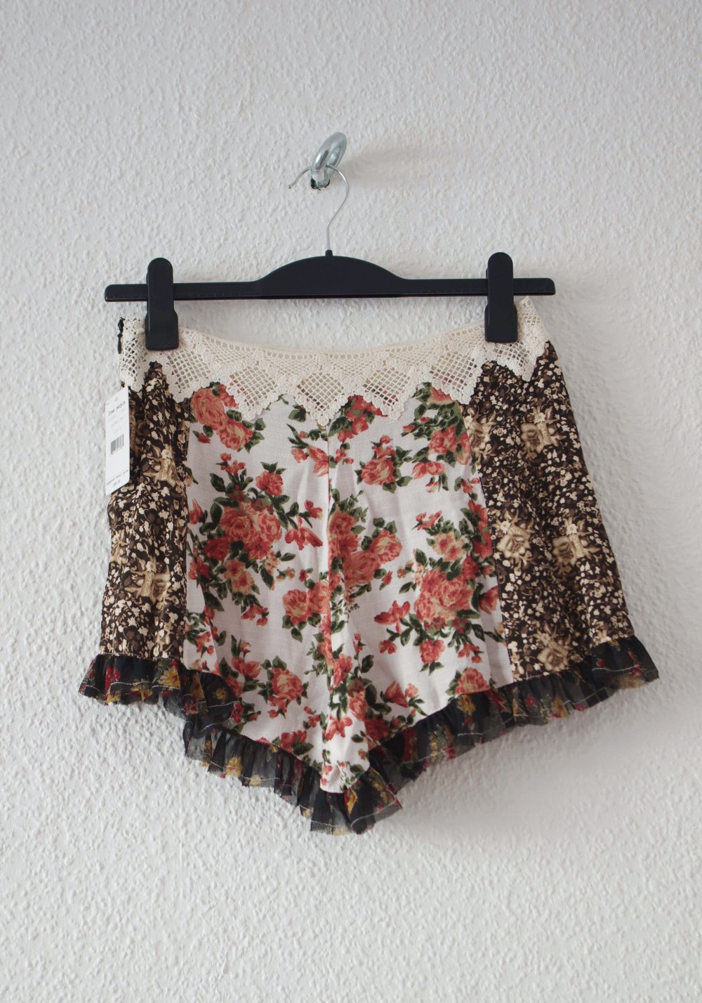 Free People Steampunk Shorts Gr. XS S M Print oversized Datenight Technoelfe shabby chic