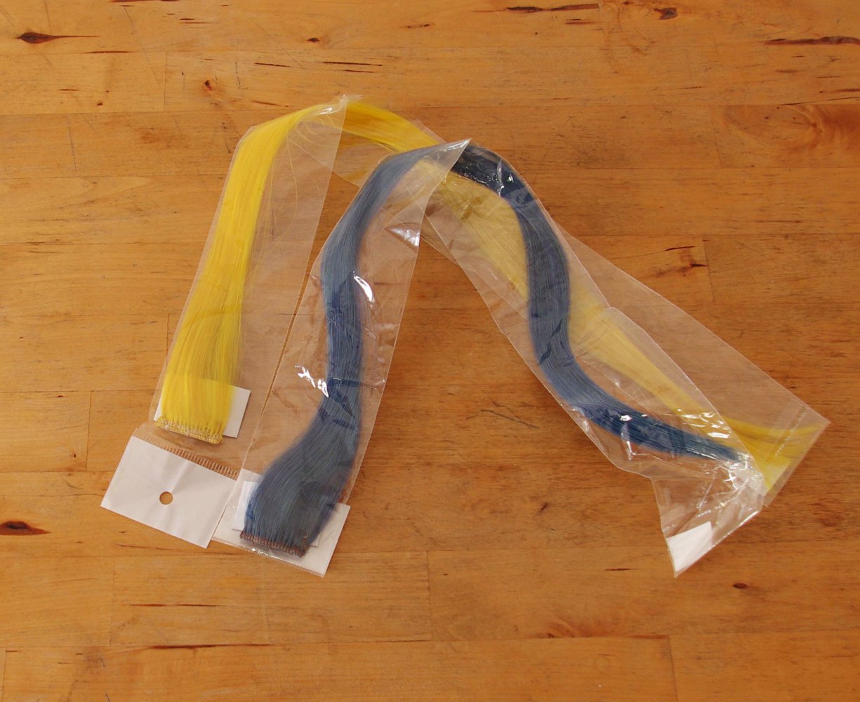 Set bunte Extensions Haarsträhnen Clip-In blau gelb NEU