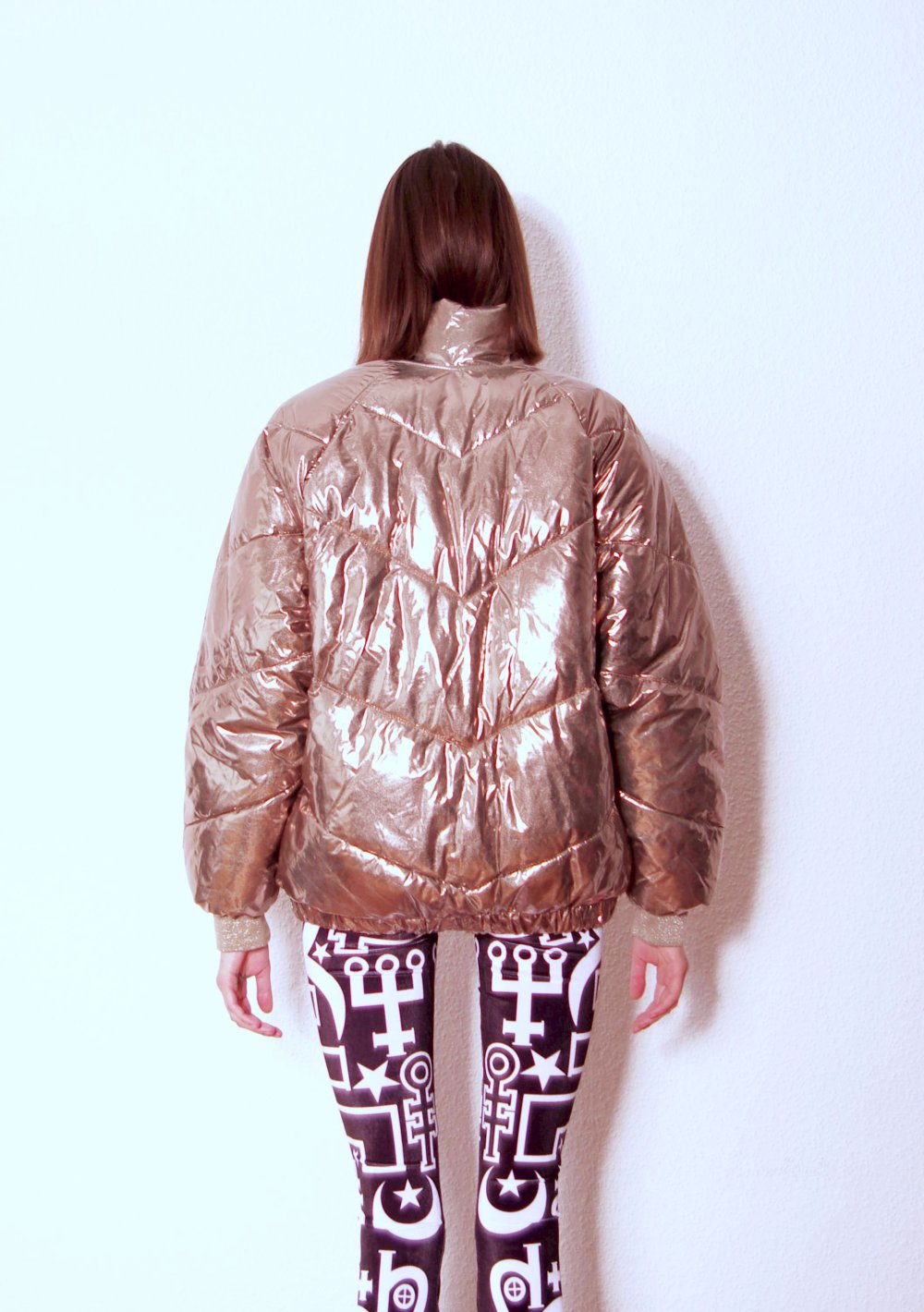 Shiny Pufferjacke metallic Gr. 38 S M oversized Technobarbie bratz Berghain Winter 90er y2k