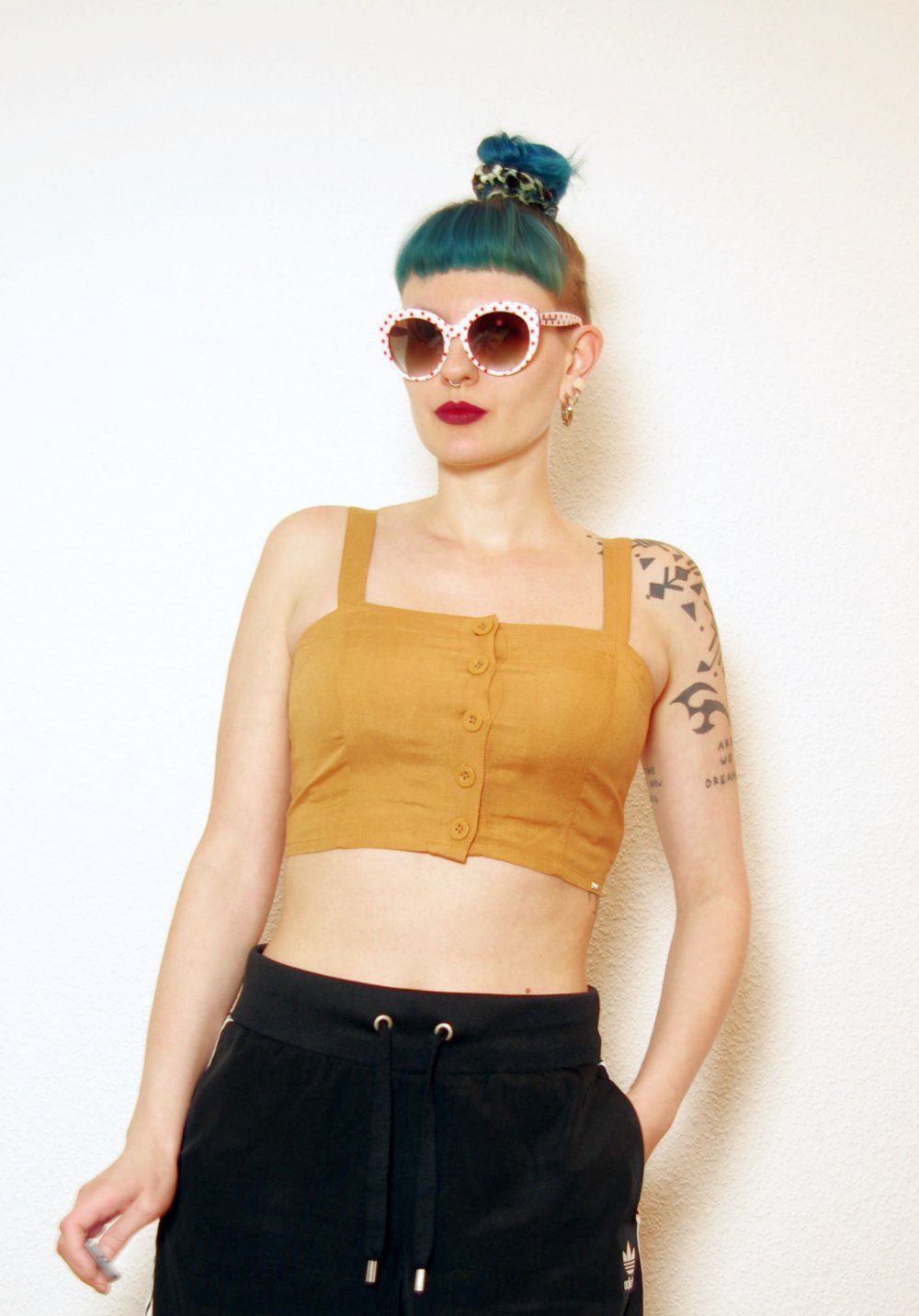 Technoelfen Superdry Bralet crop Top Gr. 38 40 M Rave Festival Pinup retro