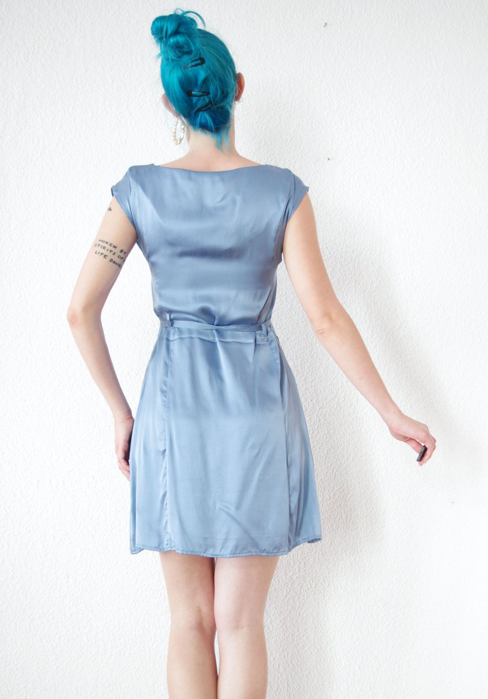 Elfenhaftes zartes Seidenkleid Gr. S 36 38 Datenight Prom Technoelfe silk