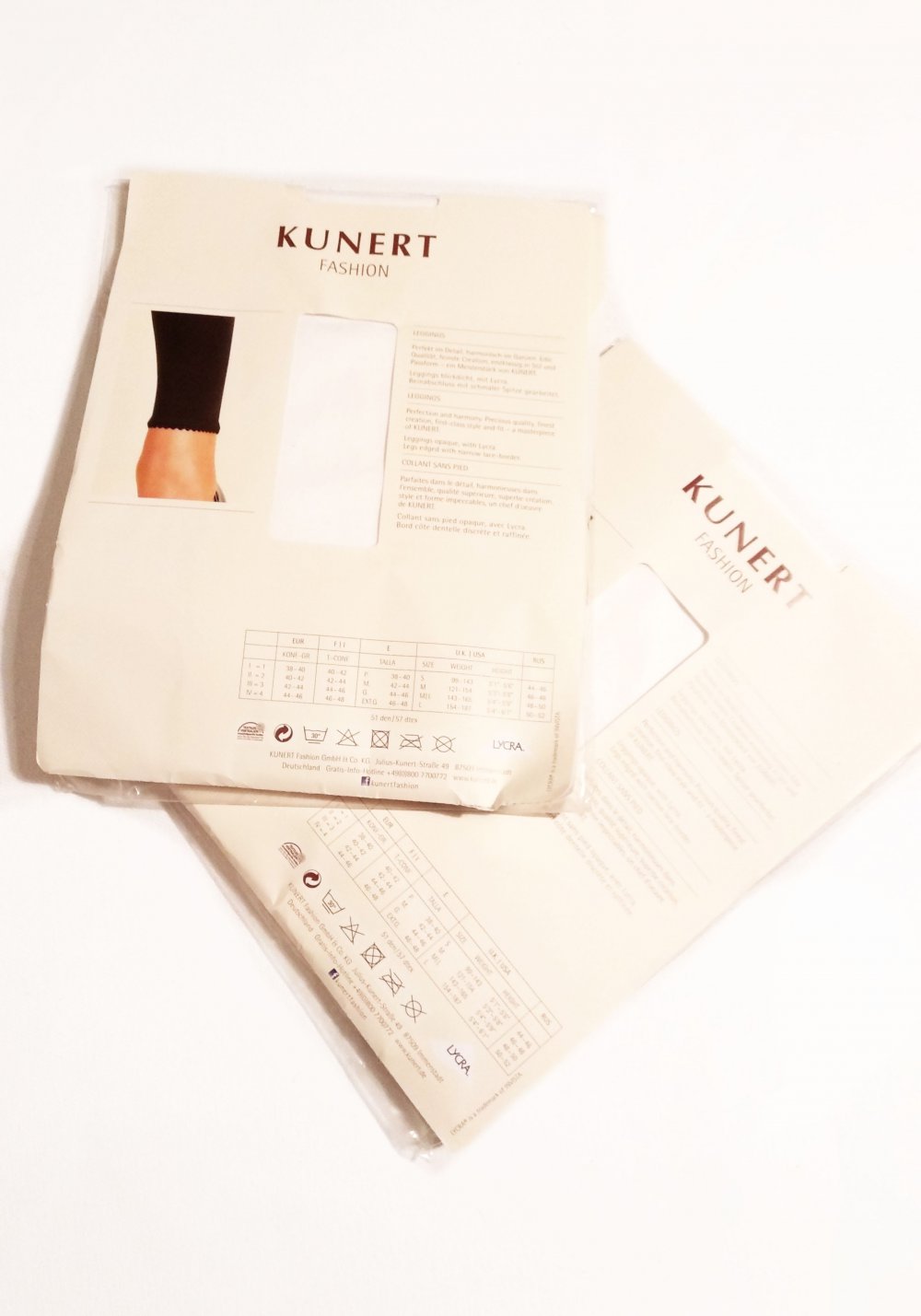 Set 2 Paar weiße Kunert Leggings matt Strumpfhosen Spitze blickdicht neu OVP 