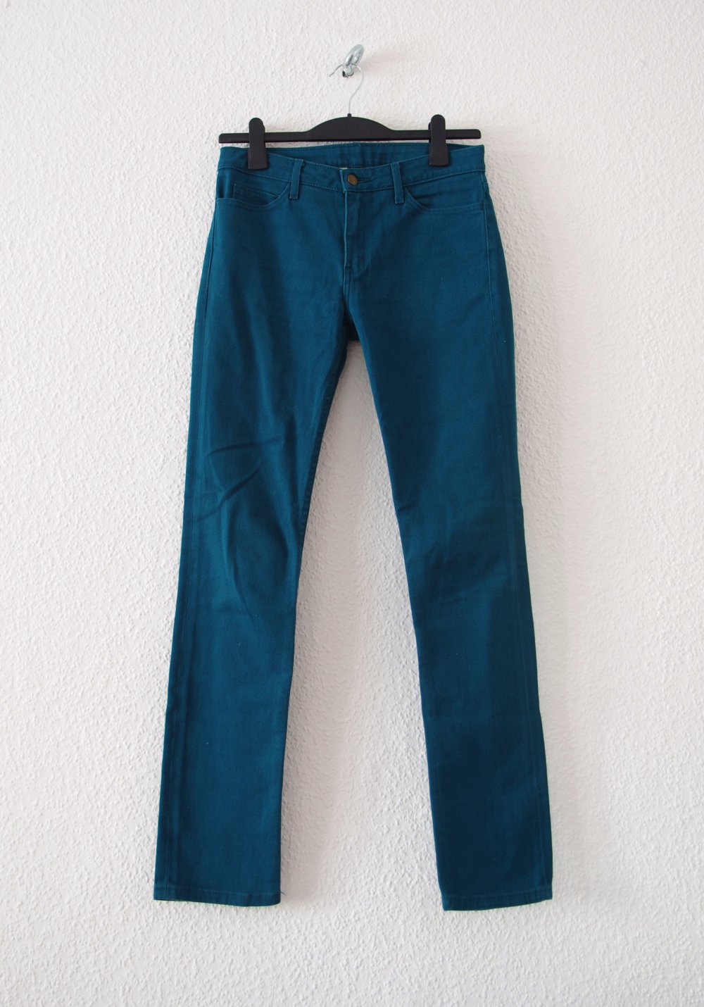 Petrolfarbene American Apparel Jeans Gr. 36/38 Techno y2k Röhrenhose Slim Slack