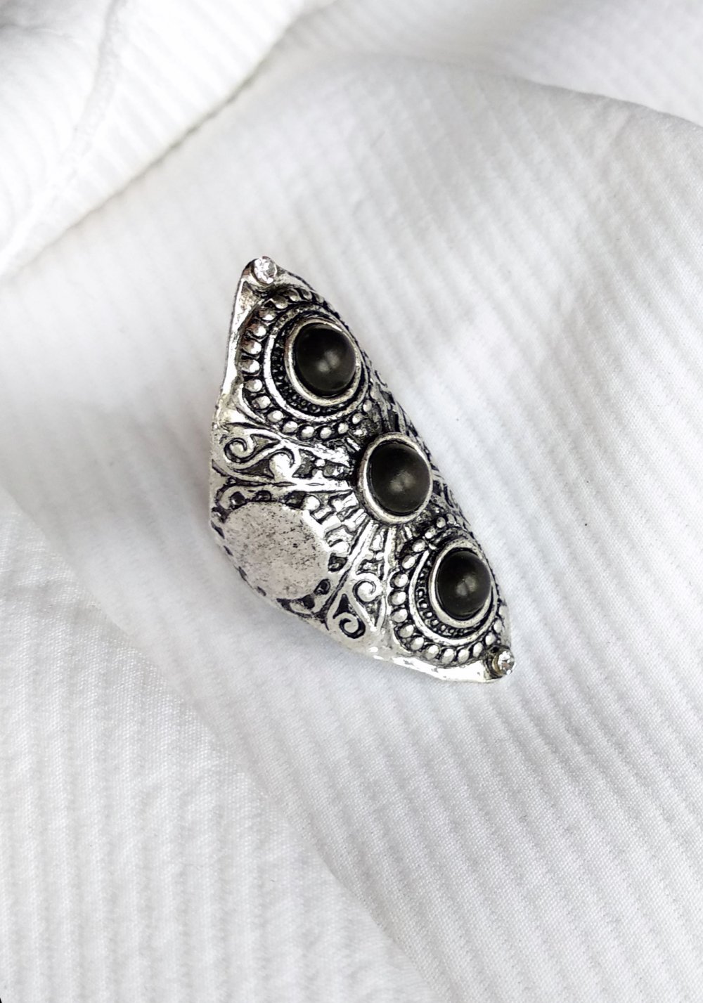 Auffälliger silberner Ring Gr. 18,5 (58) occult witchcraft Tribal Gravur GOA Gypsy Festival ritual