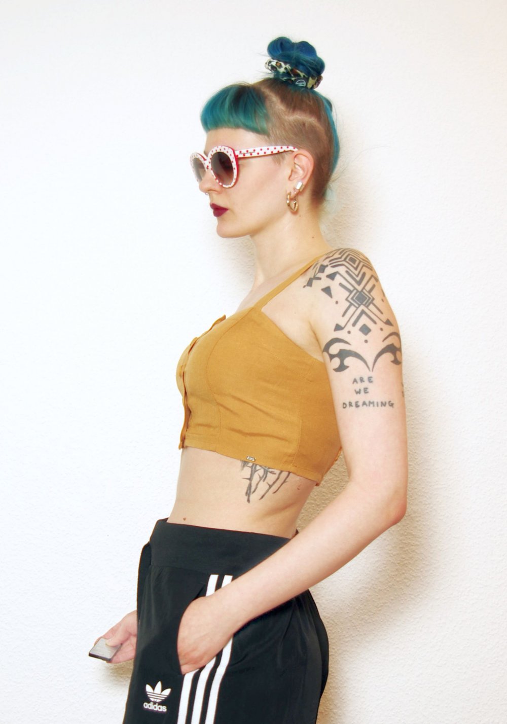 Technoelfen Superdry Bralet crop Top Gr. 38 40 M Rave Festival Pinup retro