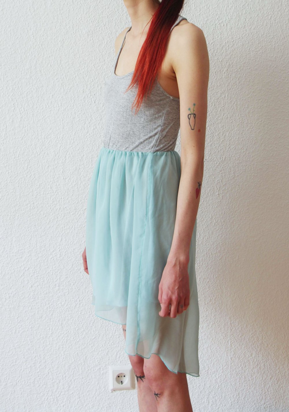 Zartes Elfenkleid Gr. S 36 Mesh Technoelfe Festival Goa Hippie Vokuhila Sommer