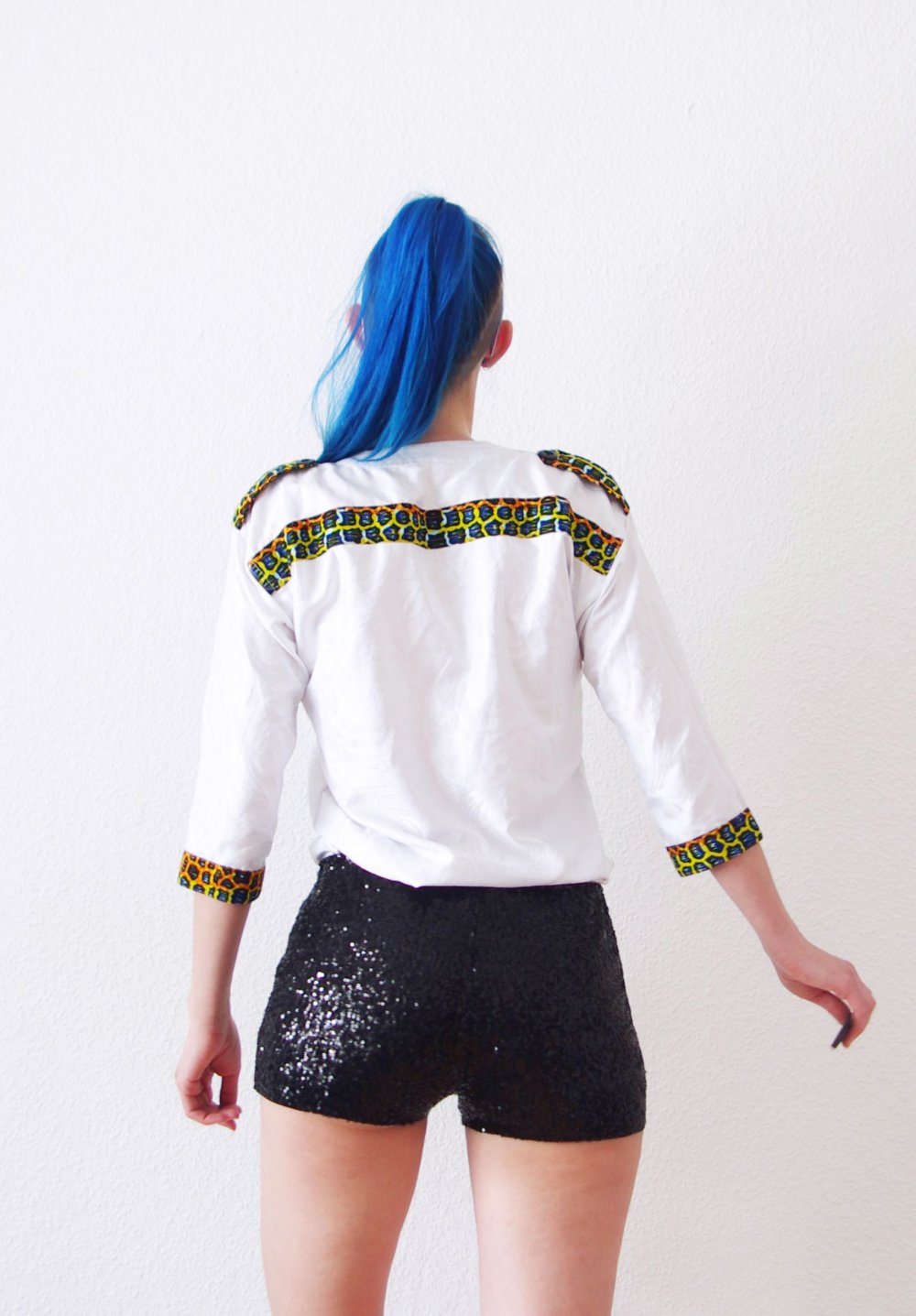 Lockeres Festival Shirt (NP:45€) Gr. M Technoelfe Rave weiß Leomuster bunt Hippie boho