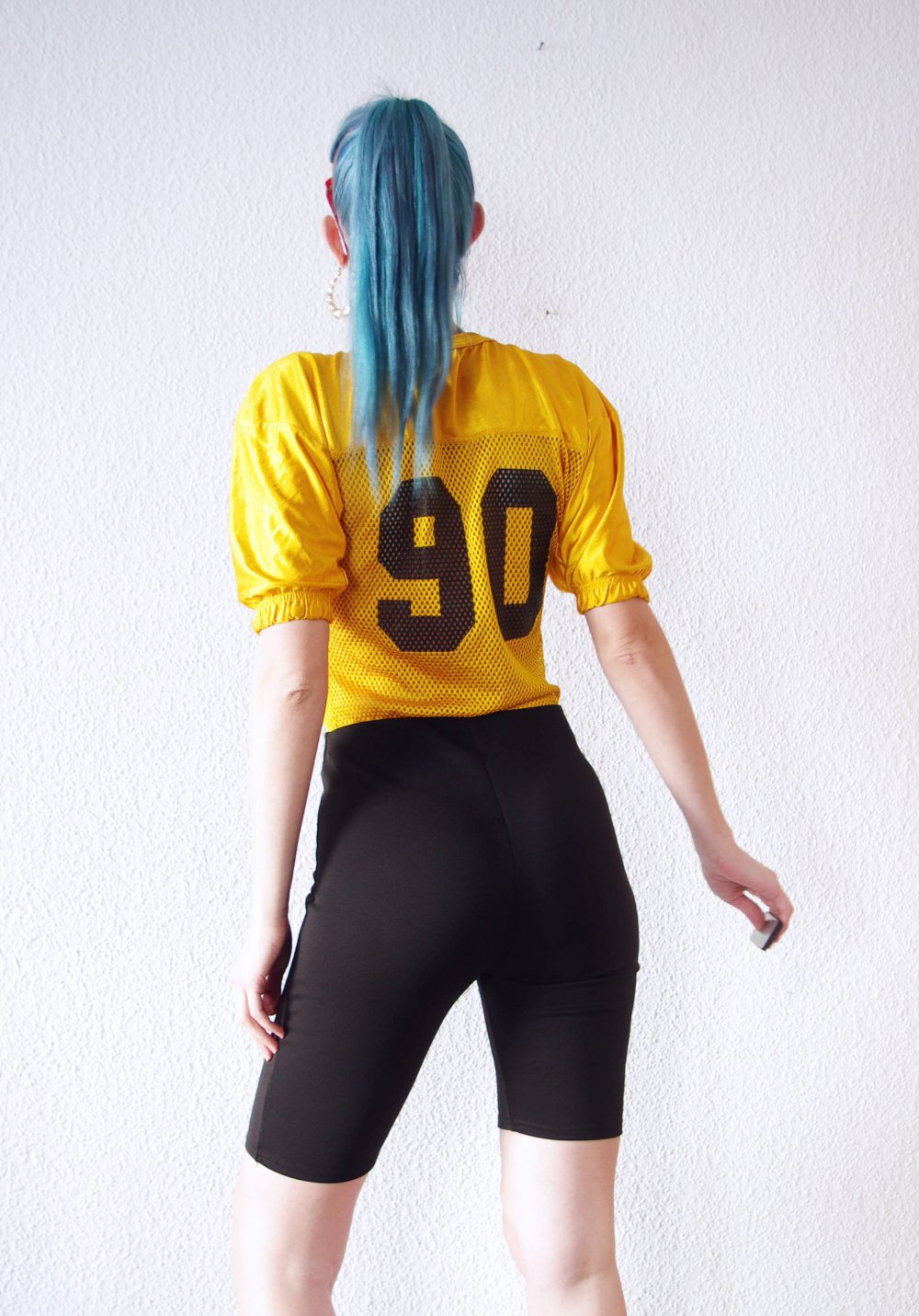Cooles Football Jersey Shirt Gr. S Mesh glänzend sportlich Dollskill Nasty Gal