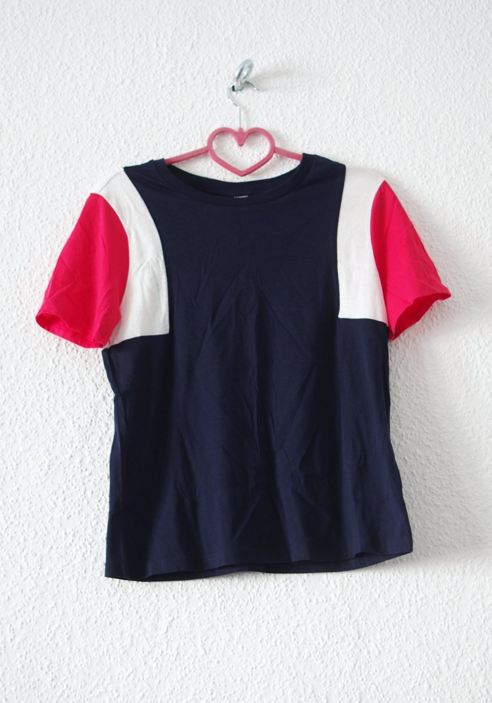 Dreifarbige oversized T-Shirt Gr. S rot blau weiß Technobarbie Festival 90er y2k bratz