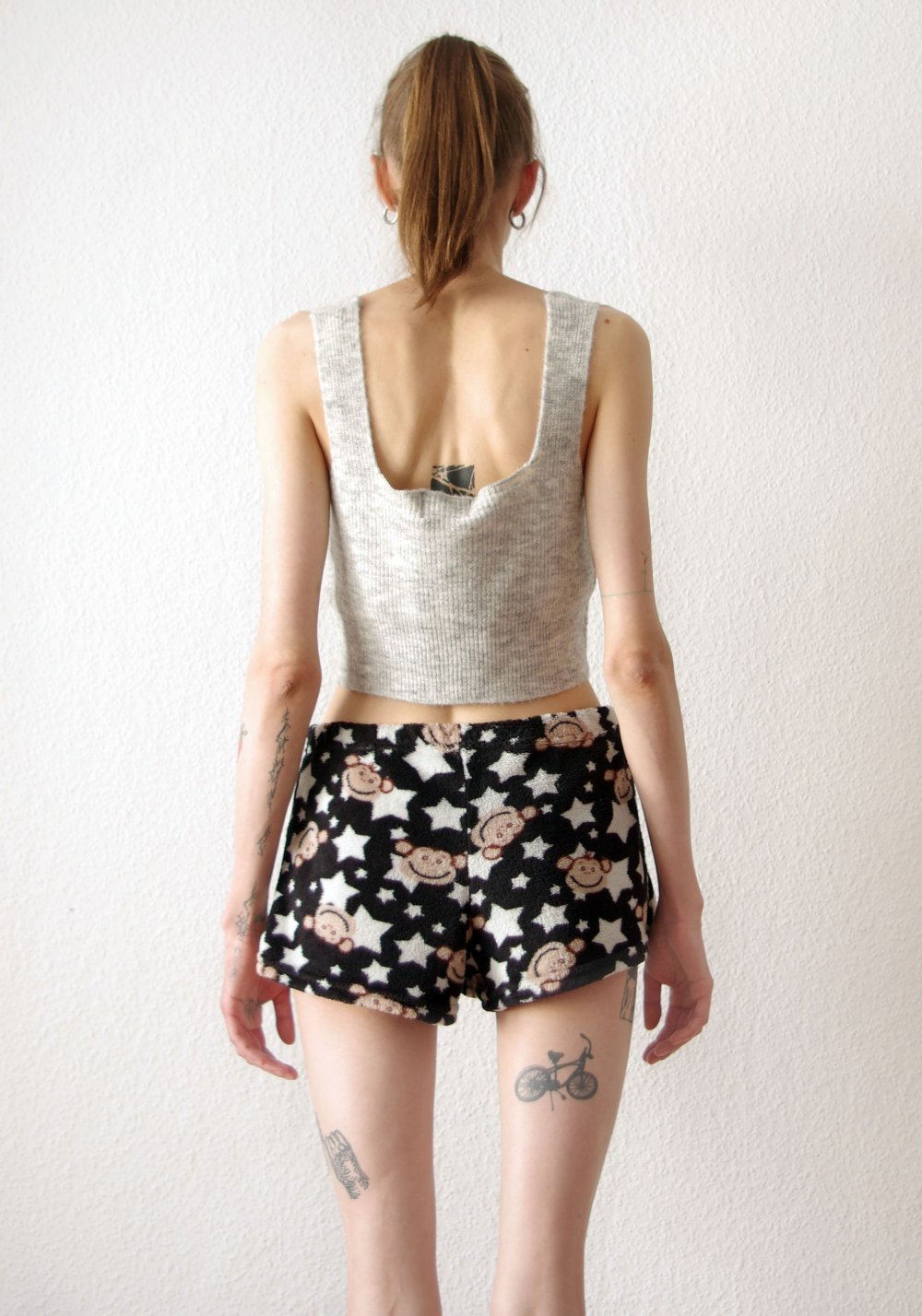 Plüschige retro highwaist Shorts Gr. M 38 36 Print cozy flauschig retro Hotpants