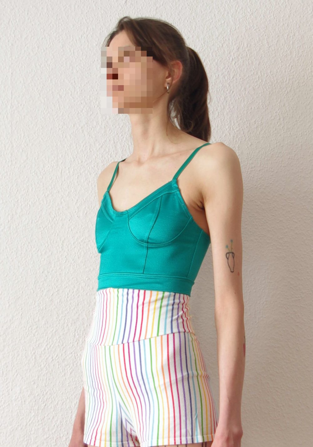 Shiny American Apparel Disco Bralette Crop Top Gr. S XS Rave Berghain Technoelfe Festival y2k