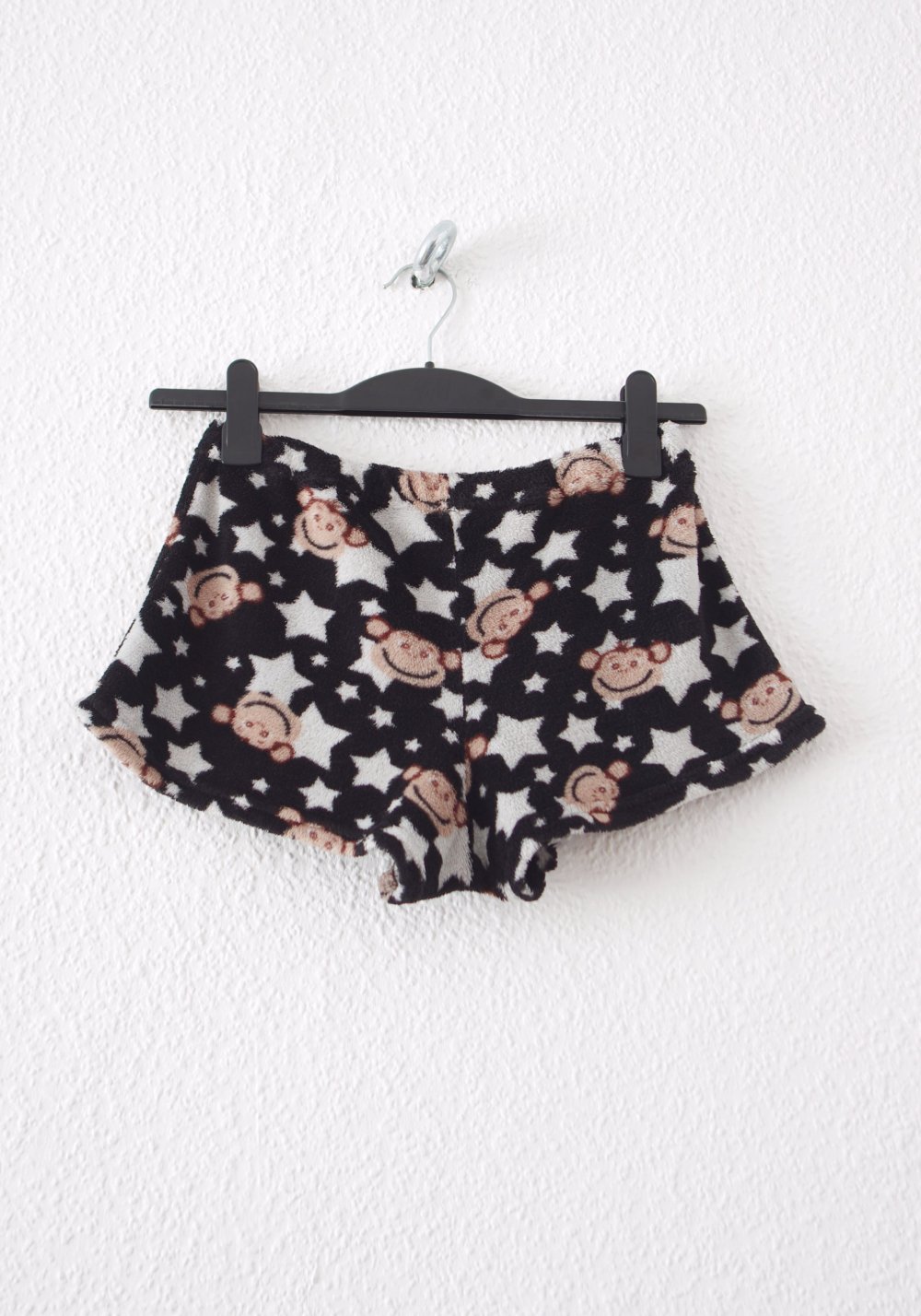 Plüsch Hot Pants mit Print Gr. M S 38 36 Nicki Shorts Festival cozy