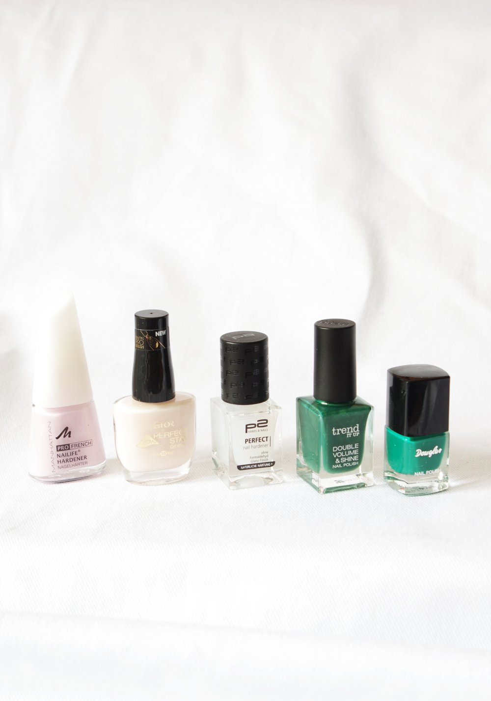 5er Set Nagellacke Nagelhärter NEU Manhattan Astor Douglas p2 Trend It Up rosa nude grün 