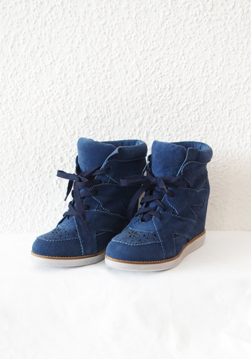 Jeffrey Campbell Gr. 38 Venice Sneaker blau weiß Budapester y2k 90er Festival Turnschuhe