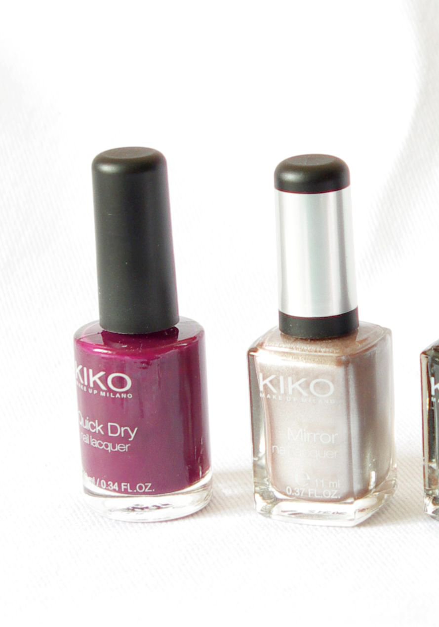 4er Set Nagellack NEU KIKO dünkelgrün schwarz bordeaux rot metallic taupe